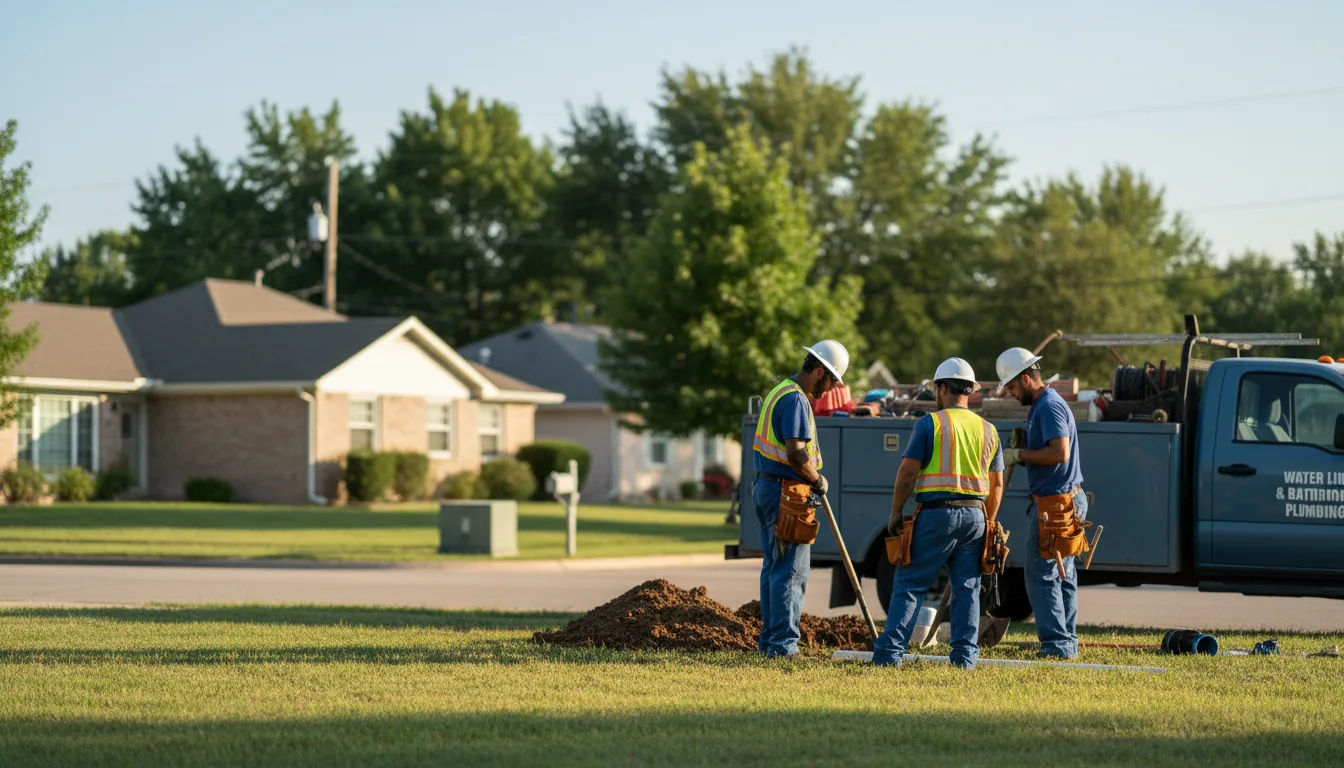 Residential water line and bathroom plumbing service in Junction City, AR